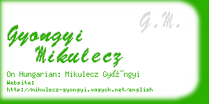 gyongyi mikulecz business card